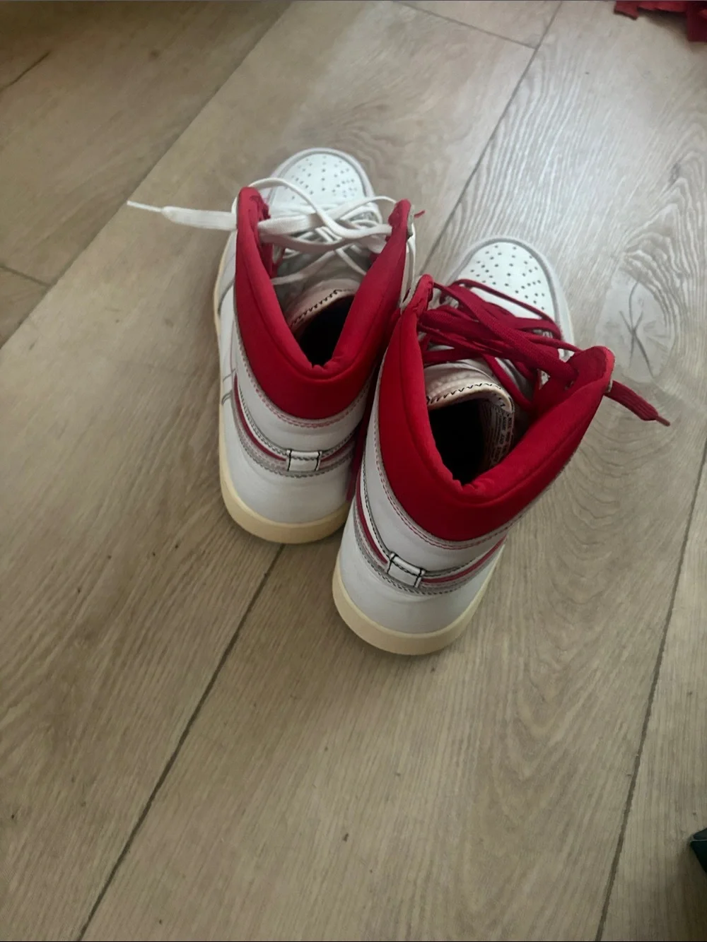 Air Jordan 1 High-Top Sneakers — White with Red Accents size 12 M